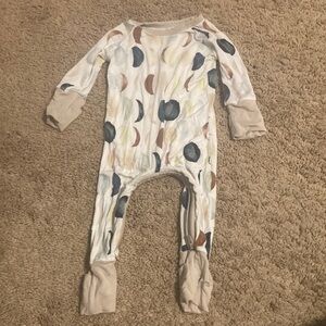 Little Sleepies Neutral Multi-Color Moon Pattern Footed Pajama